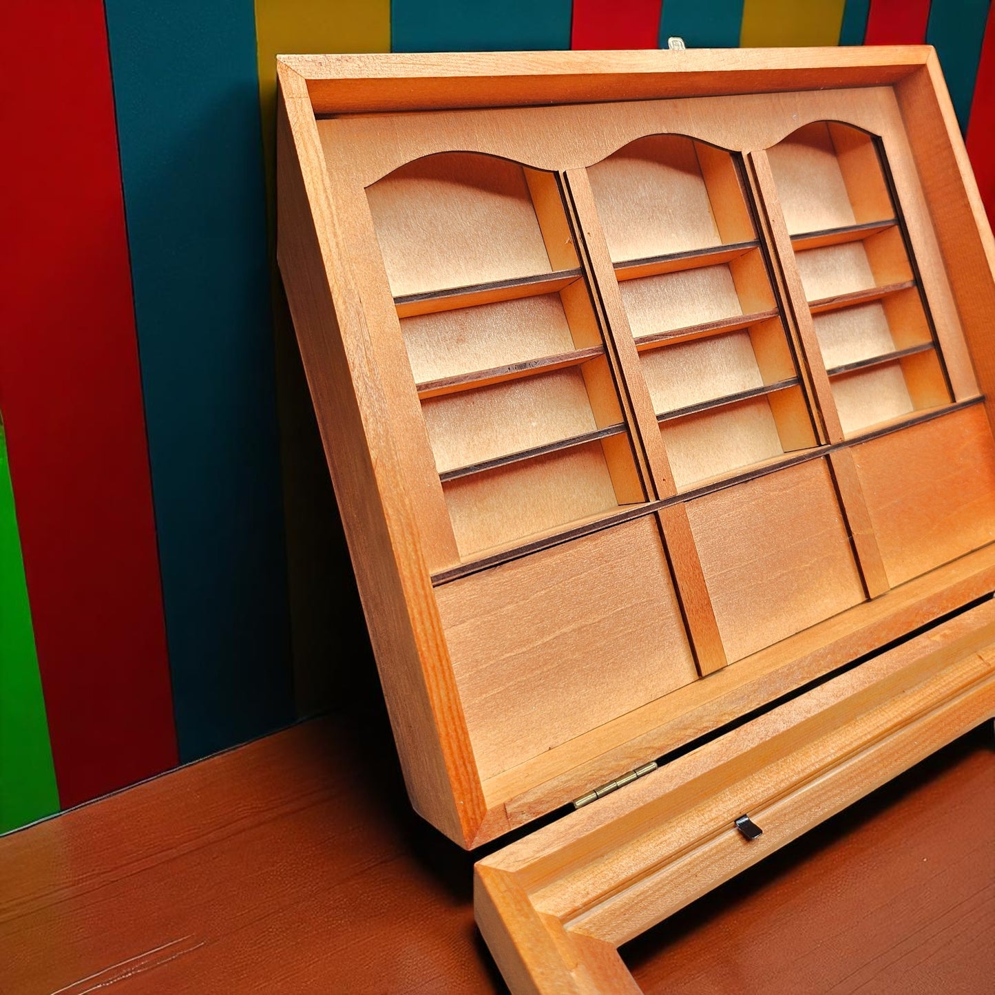 Anxiety Bookshelf with 200 Tiny Books Wooden Mini Library & Stress Relief Ornament Sentosa Color Lab