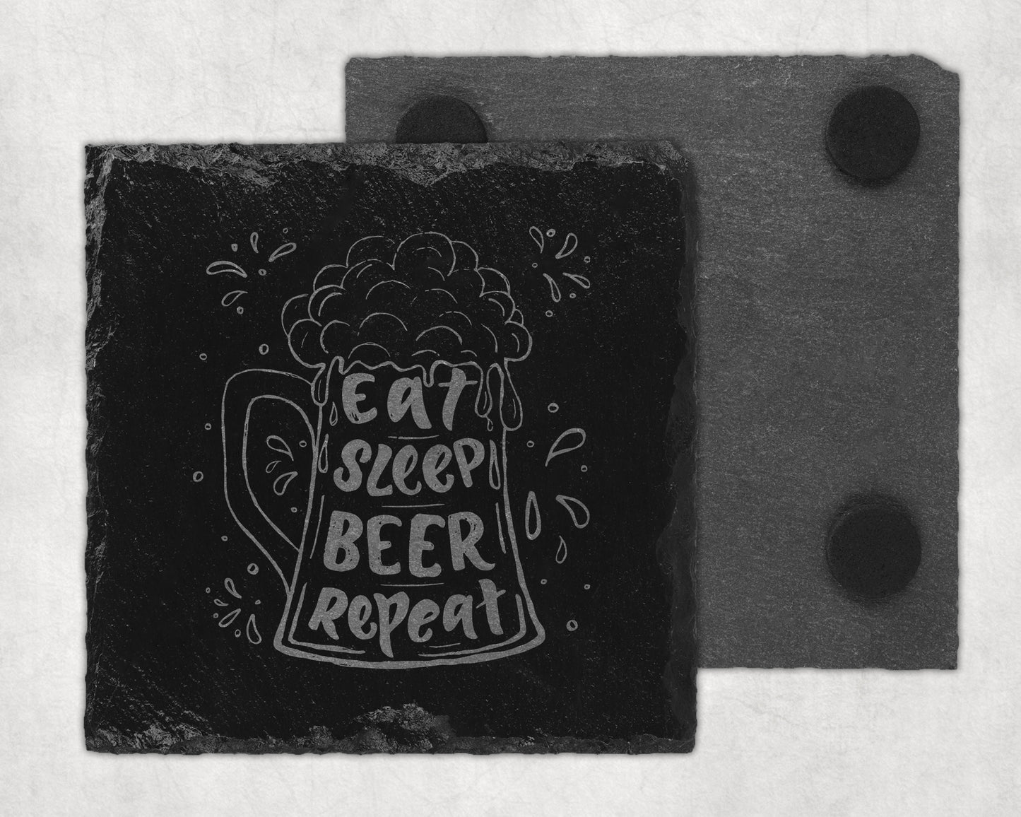 Bar Slate Coaster - Eat Sleep Beer Repeat (Set of 4) (E124) Shop Sentosa