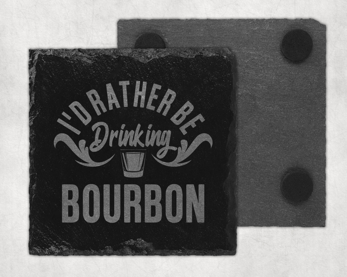 Bar Slate Coaster - Drinking Bourbon (Set of 4) (E15) Shop Sentosa