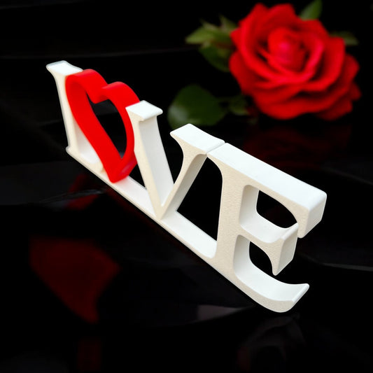 LOVE Decorative Tabletop Accent with Red Heart Shop Sentosa