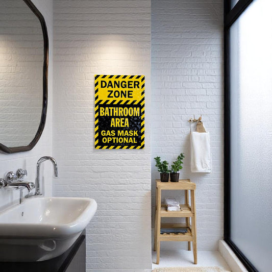 Danger Zone - Funny Bathroom Wall Sign Sentosa Color Lab