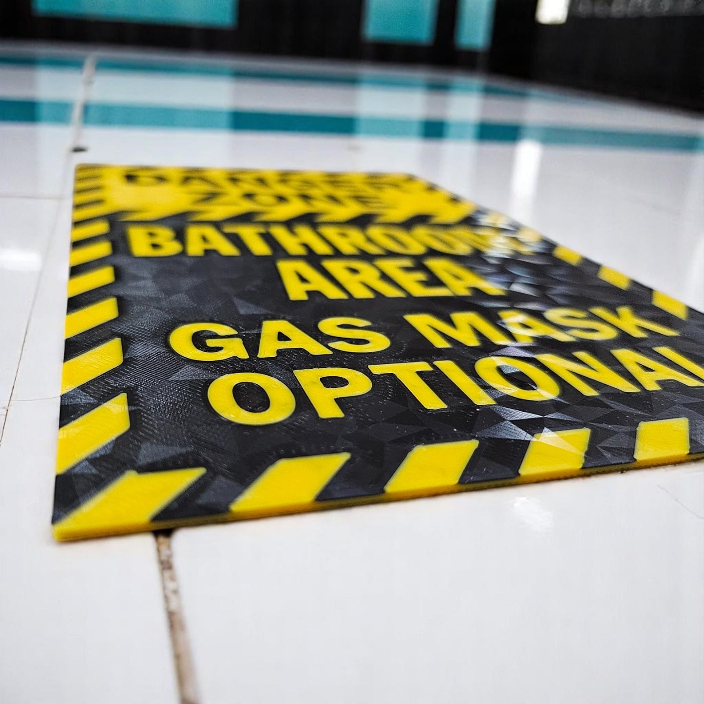 Funny Danger Zone Bathroom Wall Sign - Quirky Restroom Decor Sentosa Color Lab