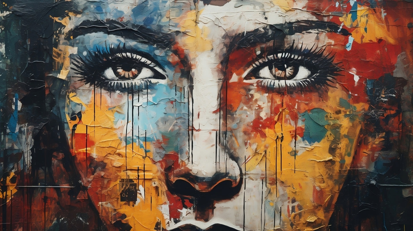 Wall Art - Colorful Face Poster (18"x 24") Sentosa Color Lab