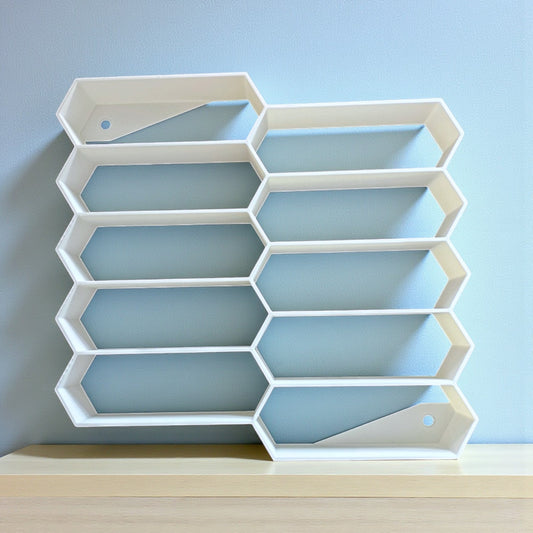 Hot Wheels - Honeycomb Display Shelf - 10 Car Holder - Wall Mount Storage Rack Sentosa