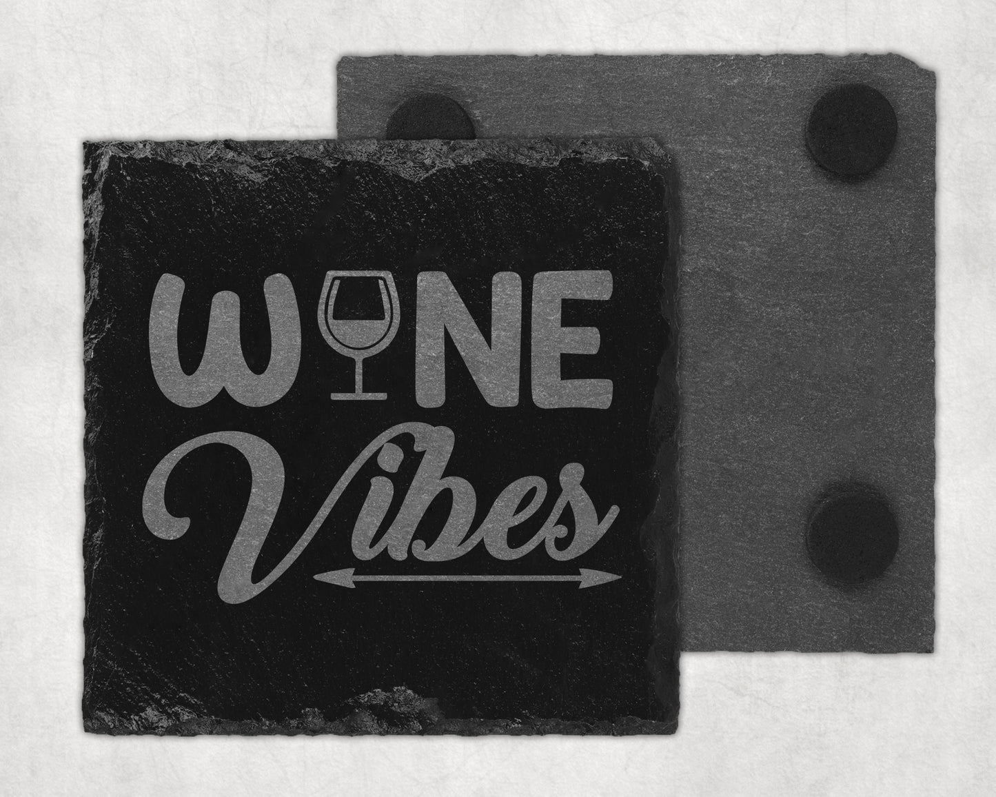 Bar Slate Coaster - Wine Vibes (Set of 4) (E2) Shop Sentosa