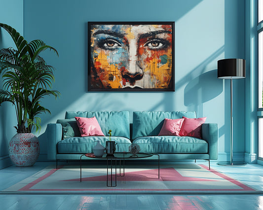 Wall Art - Colorful Face Poster (18"x 24") Sentosa Color Lab