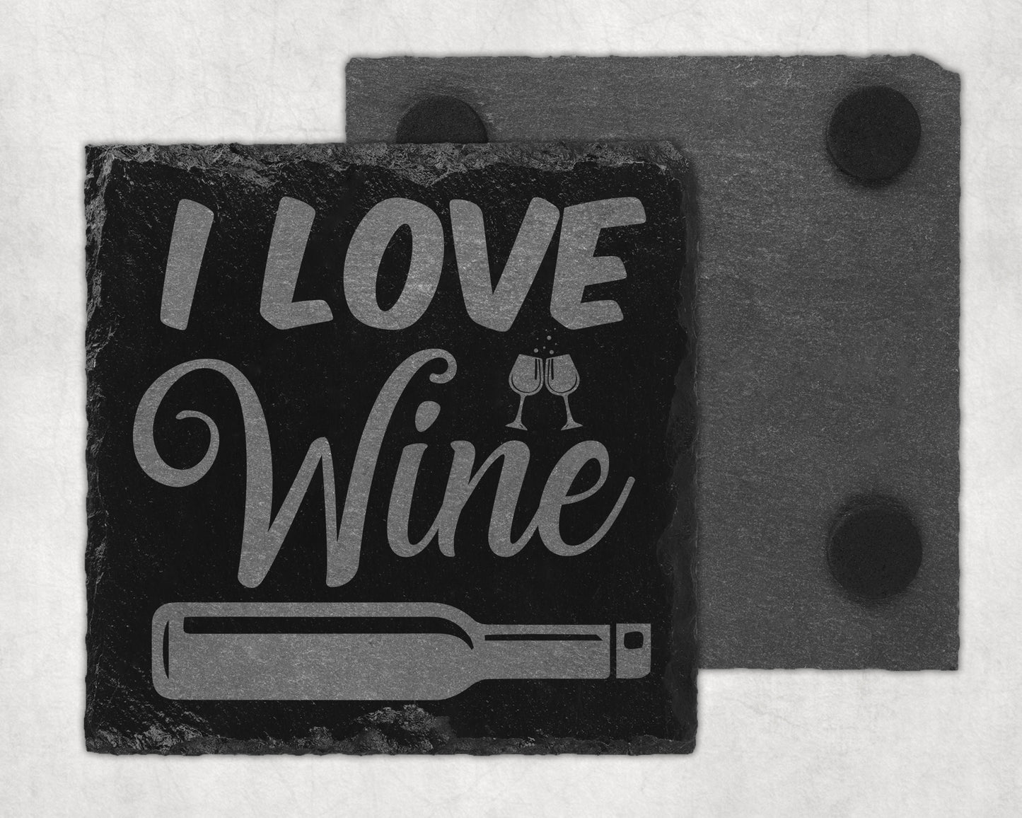 Bar Slate Coaster - I Love Wine (Set of 4) (E5) Shop Sentosa