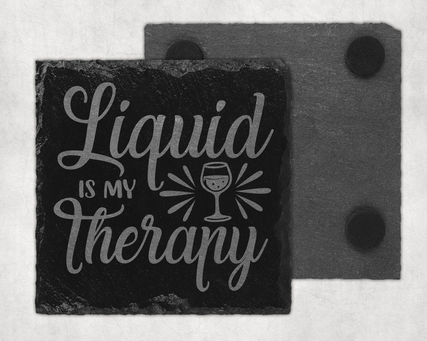 Bar Slate Coasters - Liquid Is My Therapy (Set of 4) (E6) Shop Sentosa