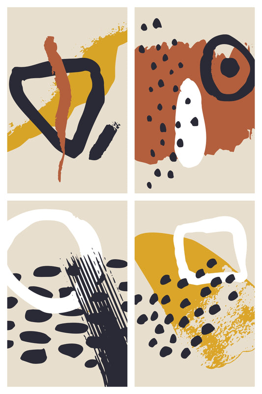 Abstract Bold Grunge Art Posters (Set of 4) 24" by 36" (Maxi D) Shop Sentosa