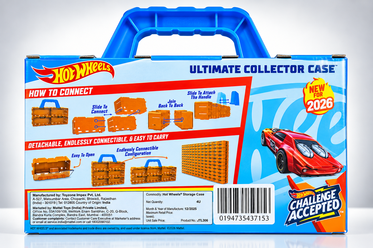 Hot Wheels Ultimate Collector Case 4 PCS 2x2 Connectible + Free Golden Collector's Edition Car