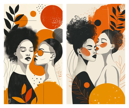 Abstract Female Modern Wall Art Posters (Set of 2) 24" by 36" (Maxi D) Shop Sentosa