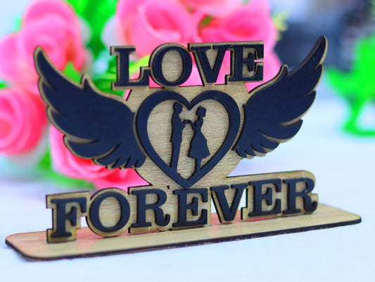 Love Forever - Wooden Winged Couple Stand Shop Sentosa