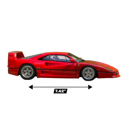 Bburago Ferrari F40 - 1:24 Scale Red Die-Cast Model Car With Clear Display Case & Stand – Collector’s Edition Bburago