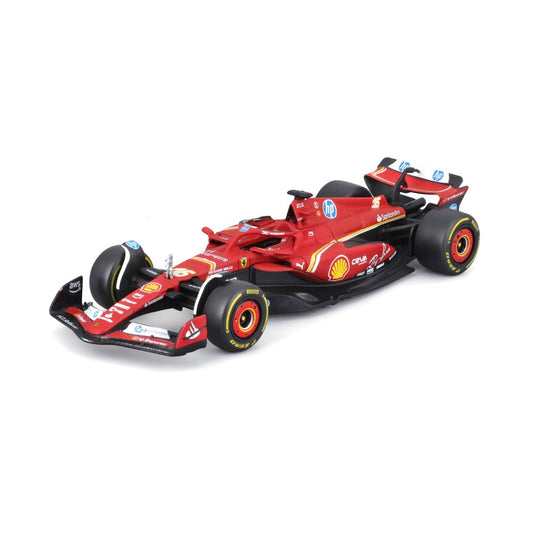 Bburago Formula 1 Racing - Ferrari SF-24 #16 Charles Leclerc - 1:43 Scale Official Licensed Model (with Display Case & Stand) 18-36844L Bburago