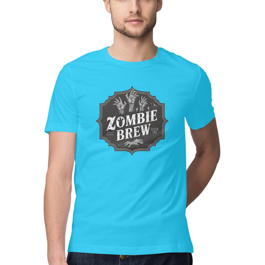 Zombie Brew T-Shirt Sky Blue Printrove