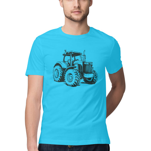 Monster Tractor T-Shirt Sky Blue Printrove