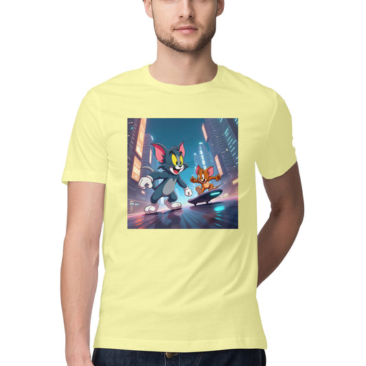 Modern Day Tom & Jerry T-Shirt Butter Yellow Printrove