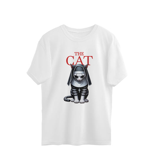 The Cat Nun Oversized T-Shirt White Printrove