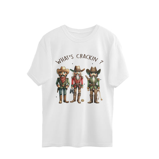 What's Crackin Oversized T-Shirt White Printrove