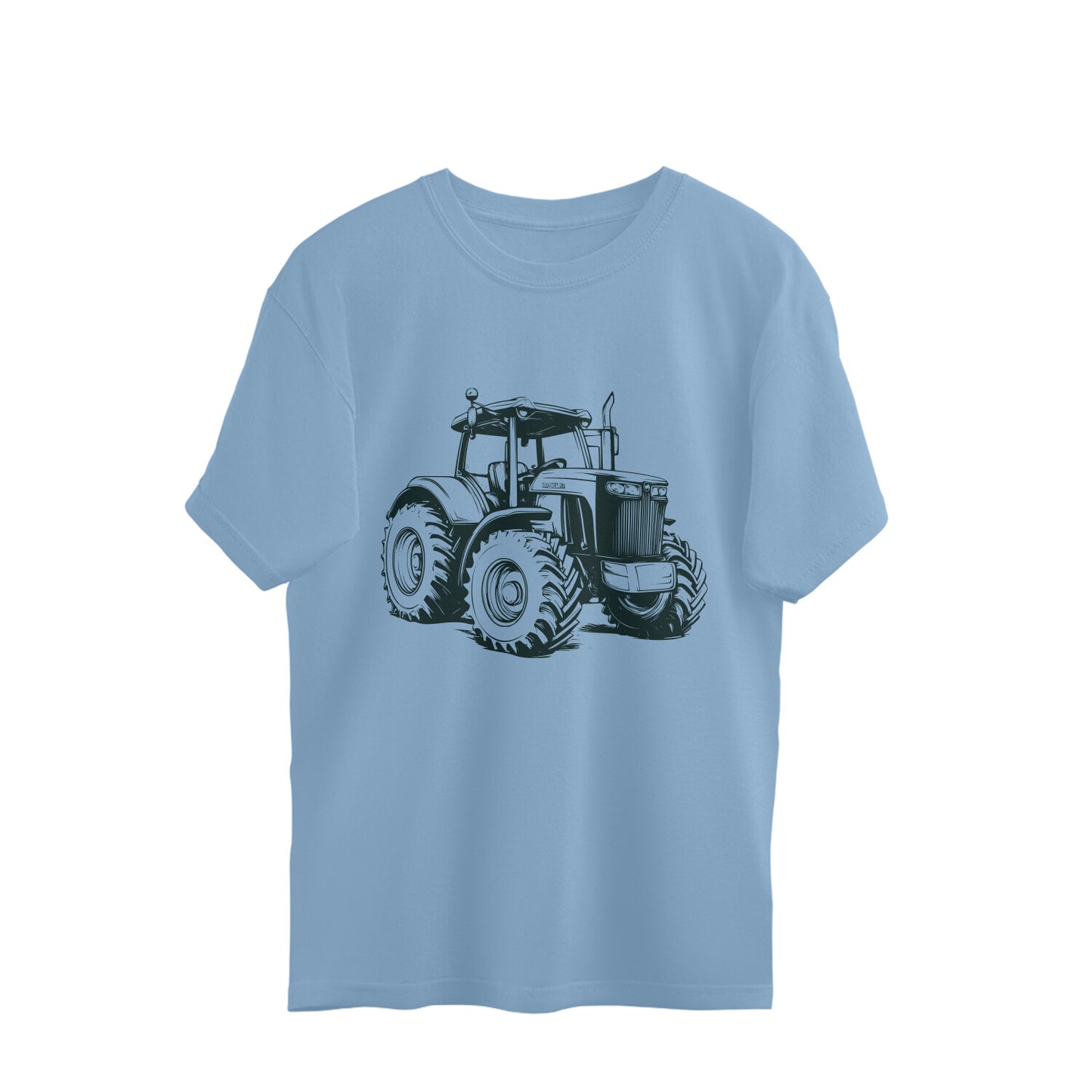 Monster Tractor Oversized T-Shirt Baby Blue Printrove