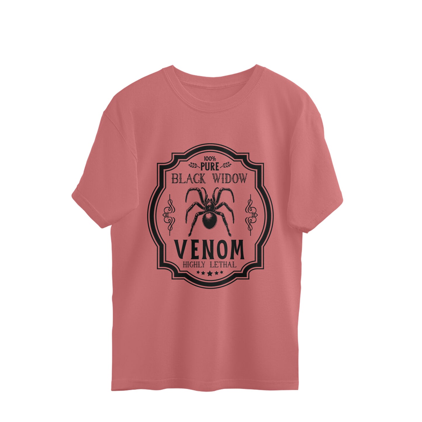 Black Widow Venom Oversized T-Shirt Dusty Rose Printrove