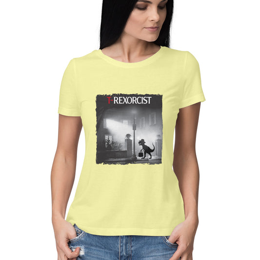 T-Rexorcist Women's T-Shirt Butter Yellow Printrove