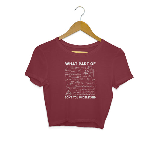 What Part Of Math Crop Top Maroon Printrove