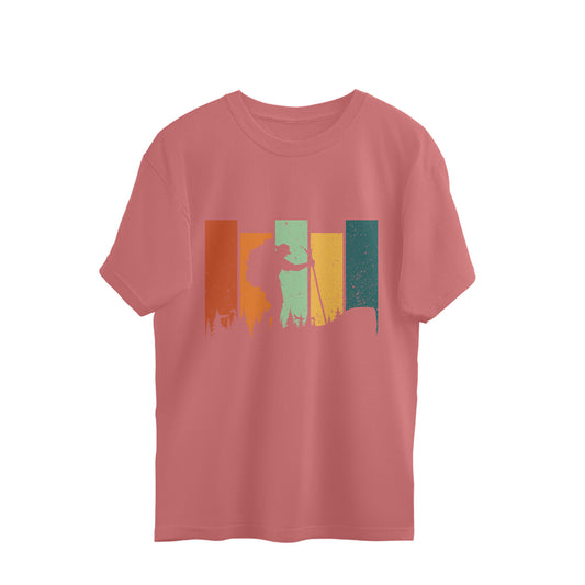 Hiking Oversized T-Shirt Dusty Rose Printrove