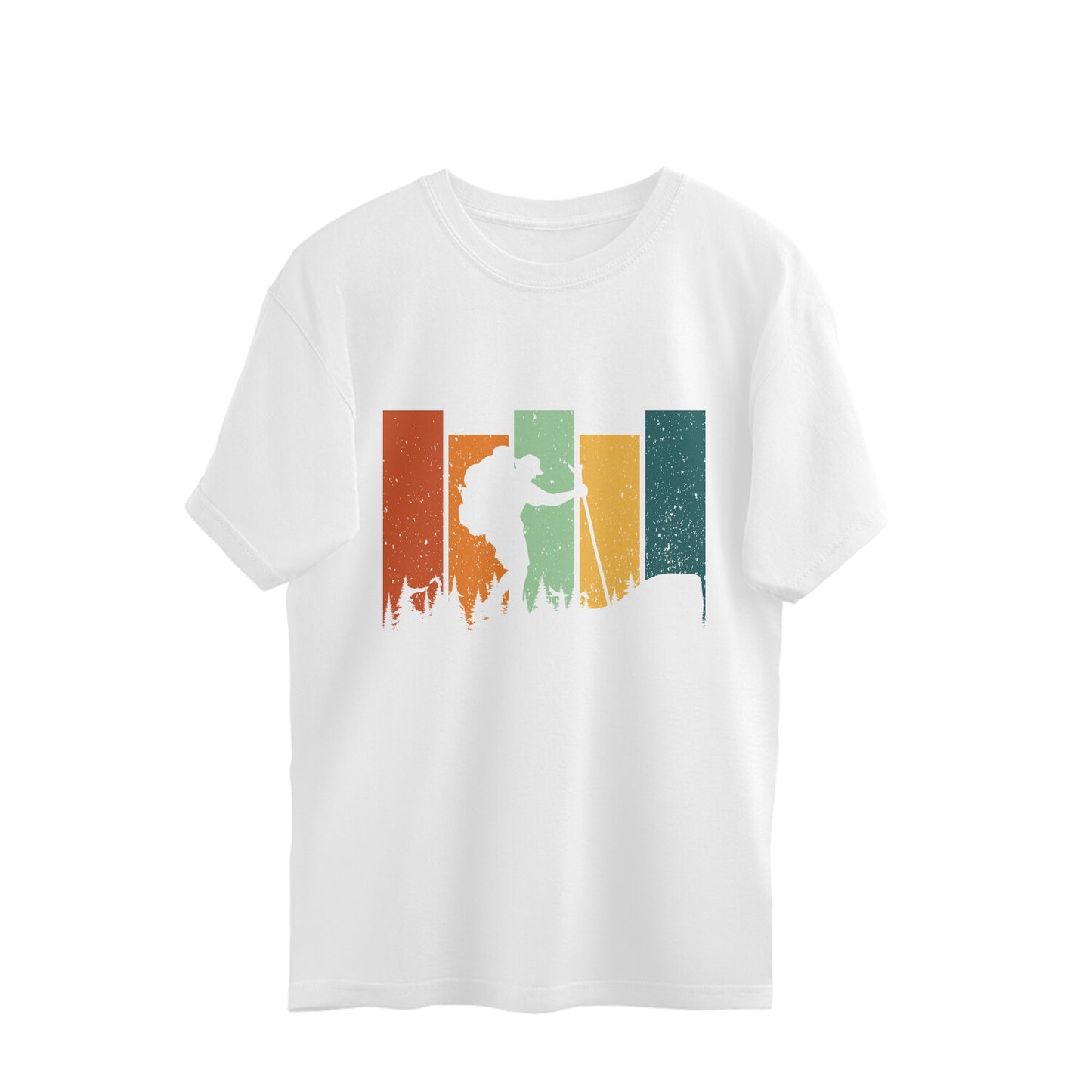 Hiking Oversized T-Shirt White Printrove