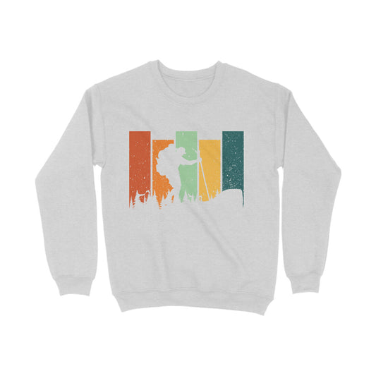 Hiking Sweatshirt Melange Grey Printrove