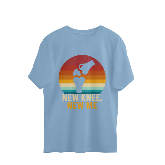 New Knee New Me Oversized T-Shirt Baby Blue Printrove