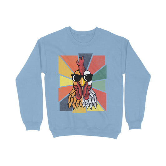 Chicken Sweatshirt Baby Blue Printrove