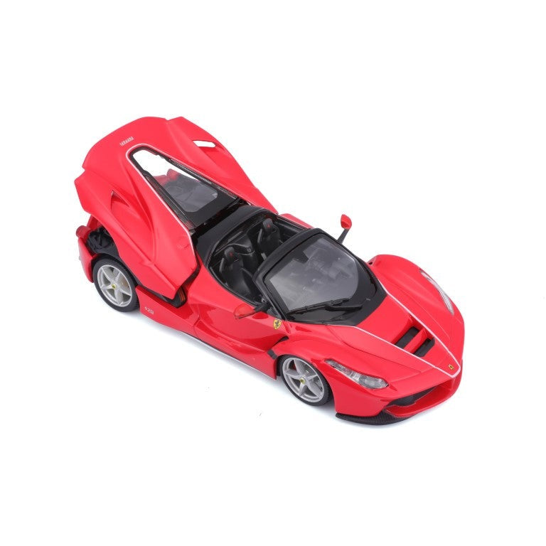 Bburago Ferrari LaFerrari Aperta 1:24 Scale Red Die-Cast Model Car With Clear Display Case & Stand – Collector’s Edition Bburago