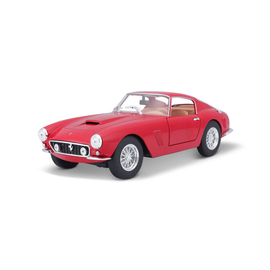 Bburago Ferrari 250 GT Berlinetta Passo Corto 1:24 Scale Red Die-Cast Model Car With Clear Display Case & Stand – Collector’s Edition Bburago