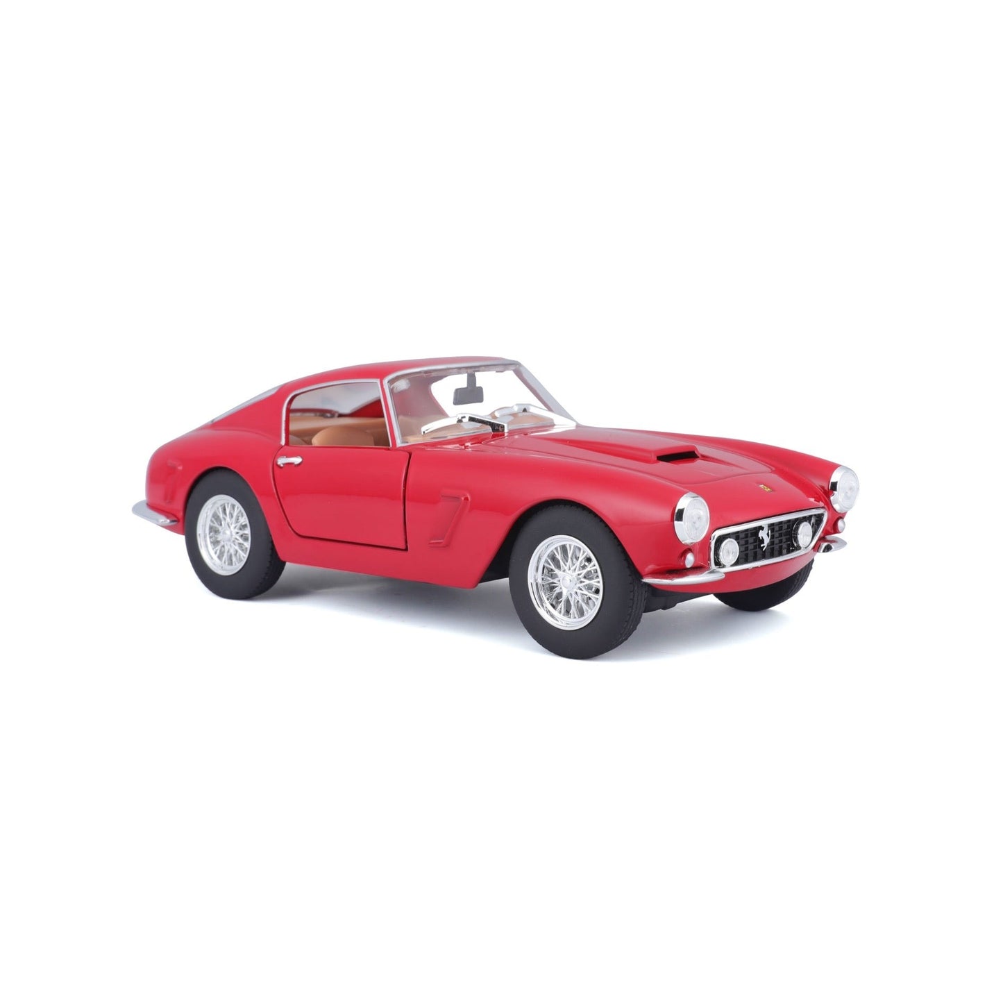 Bburago Ferrari 250 GT Berlinetta Passo Corto 1:24 Scale Red Die-Cast Model Car With Clear Display Case & Stand – Collector’s Edition Bburago