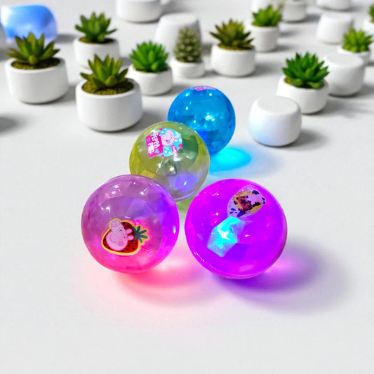 Peppa Pig LED Flashing Bouncing Ball – 2.5″ Light-Up Toy (Pack of 1)(Random Color) Wembley