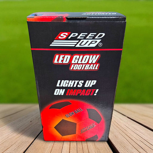 Speed UP - LED Glow Football - Impact Activated, Red Light Up Ball with Pump, Size 5 Sentosa