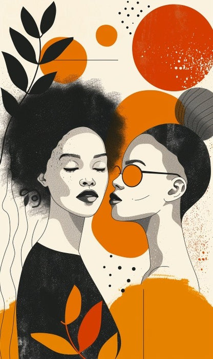 Abstract Female Modern Wall Art Posters (Set of 2) Shop Sentosa