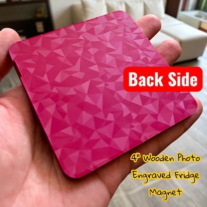 4-inch Wooden Photo Engraved Fridge Magnet with Custom Color Case - Personalized Gift Sentosa Color Lab