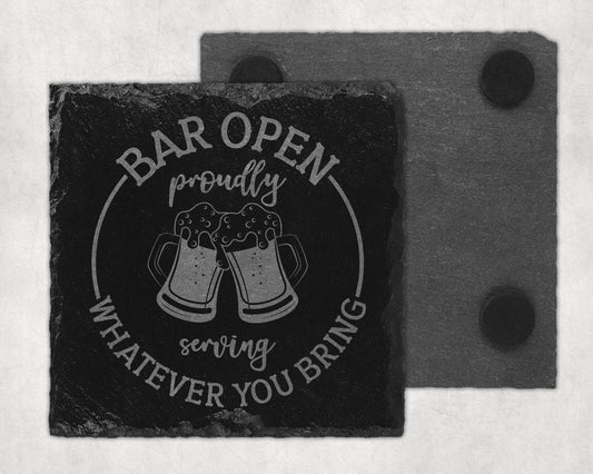 Bar Slate Coaster - Open Bar (Set of 4) (E123) Shop Sentosa