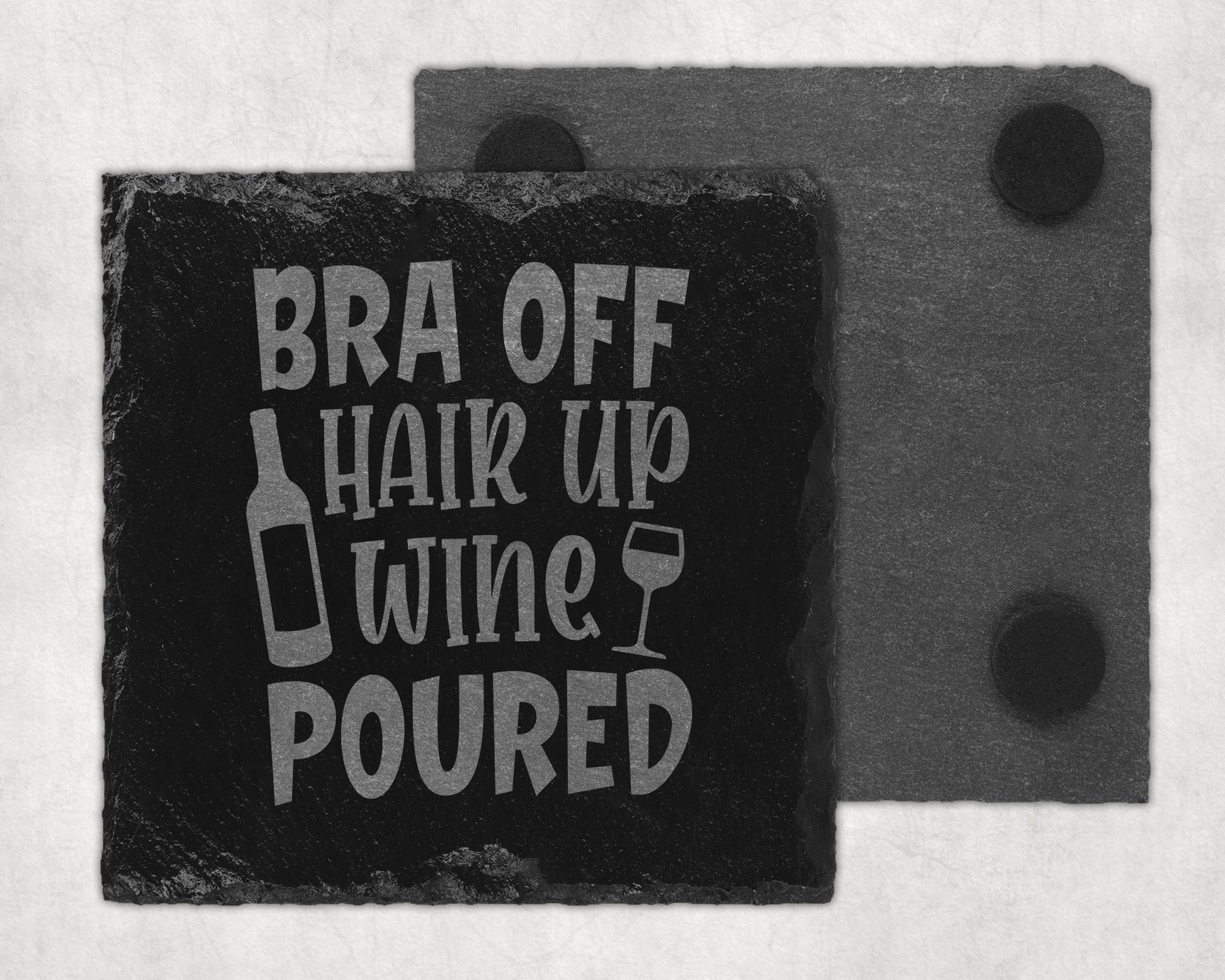 Bar Slate Coaster - Bra Off Wine (Set of 4) (E127) Shop Sentosa