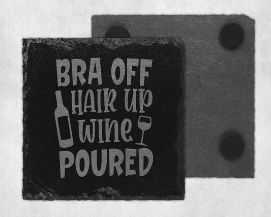 Bar Slate Coaster - Bra Off Wine (Set of 4) (E127) Shop Sentosa