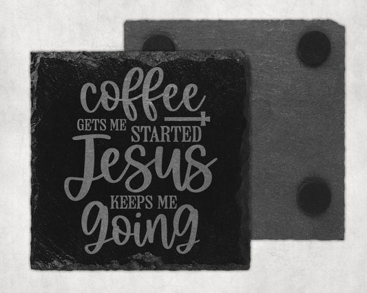 Bar Slate Coaster - Coffee Jesus (Set of 4) (E128) Shop Sentosa