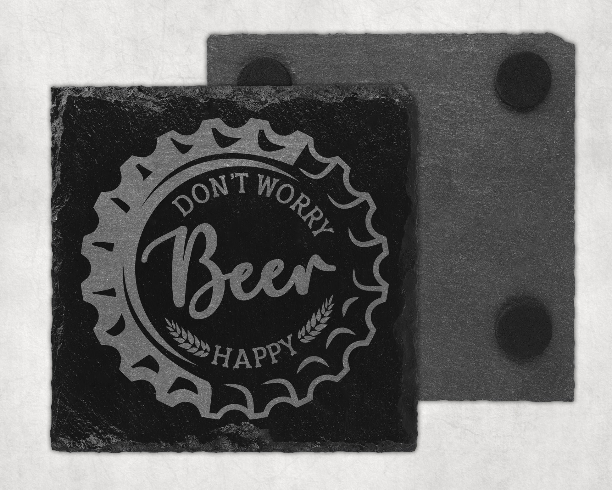 Bar Slate Coaster - Don't Worry Beer (Set of 4) (E131) Shop Sentosa