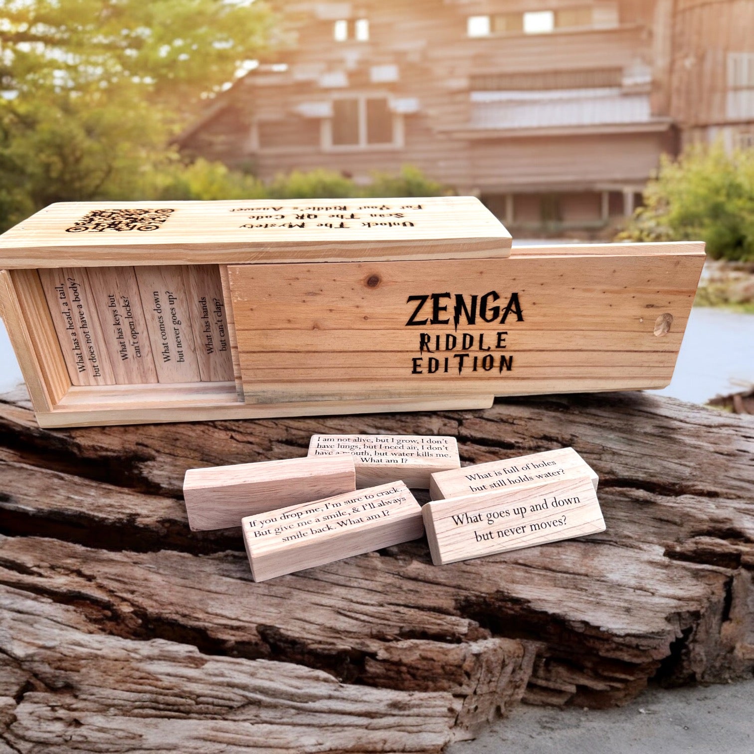 Jenga Riddle Edition Challenge Game For All Ages Sentosa