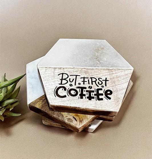 Marble Wood Tea/Coffee Coasters Shop Sentosa