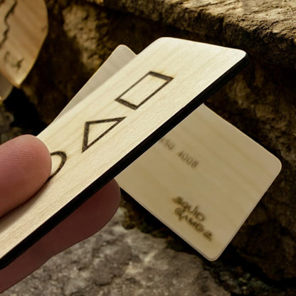 Iconic Series Squid Games Game Invitation Card Set Made On High Quality Wood, 3mm Thickness (Pack of 5) Shop Sentosa