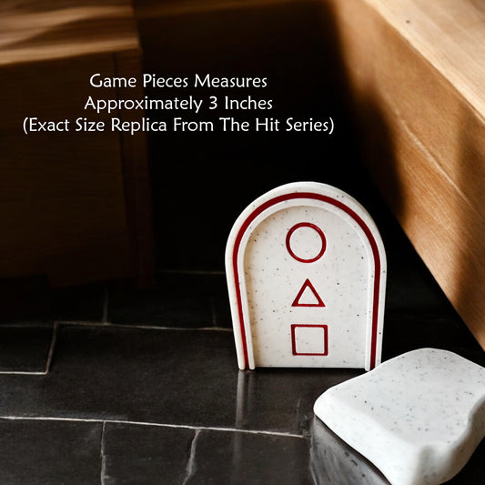 Iconic Flying Stone Game Hit Series Inspired Game Marble Design Set with Red Inline Topple The House Shop Sentosa