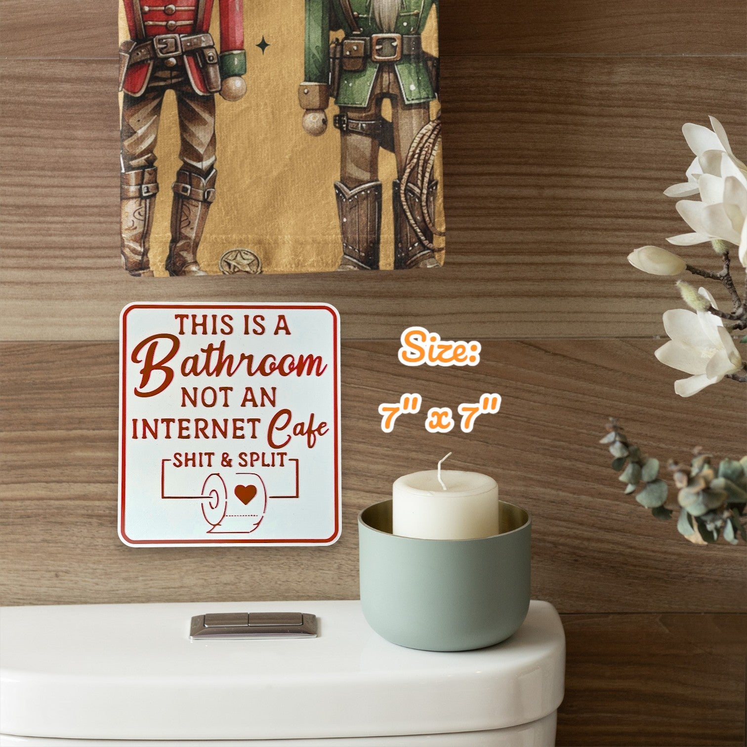 Not An Internet Cafe Funny Bathroom Wall Sign - Humorous Restroom Decor (17 x 17 cm) Sentosa Color Lab