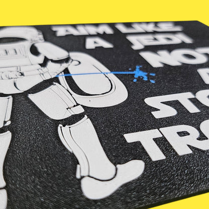 Star Wars Aim Like A Jedi Bathroom Sign - Funny Geek Wall Decor for Fans (18 x 18 cm) Sentosa Color Lab